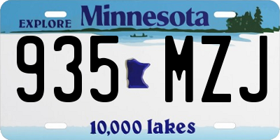 MN license plate 935MZJ