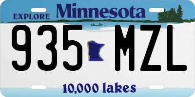 MN license plate 935MZL