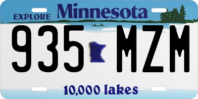 MN license plate 935MZM