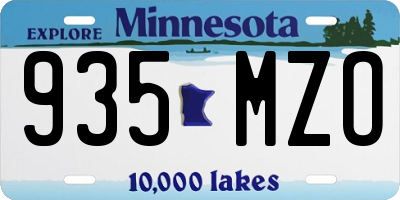 MN license plate 935MZO
