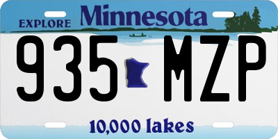 MN license plate 935MZP