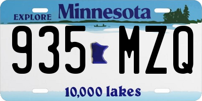 MN license plate 935MZQ