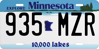 MN license plate 935MZR