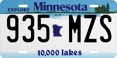 MN license plate 935MZS