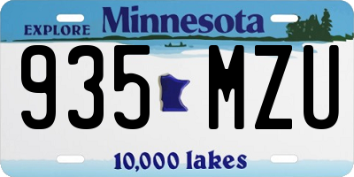 MN license plate 935MZU