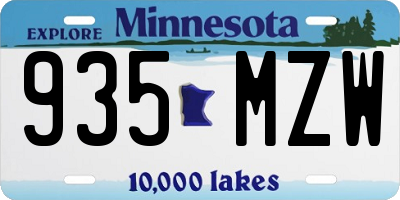 MN license plate 935MZW