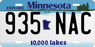 MN license plate 935NAC