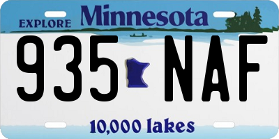 MN license plate 935NAF