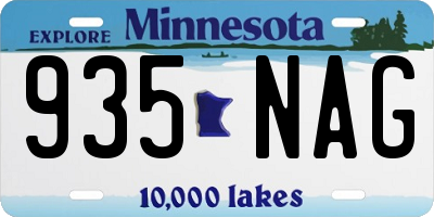MN license plate 935NAG