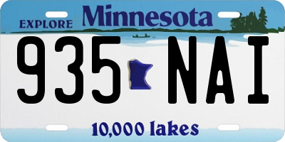 MN license plate 935NAI