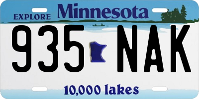 MN license plate 935NAK