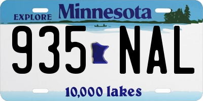 MN license plate 935NAL