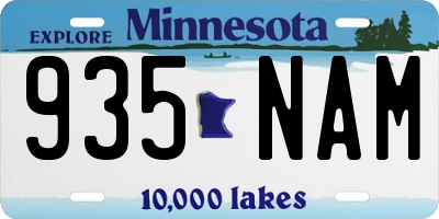 MN license plate 935NAM