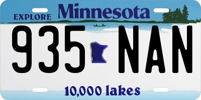 MN license plate 935NAN
