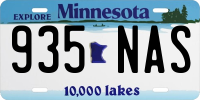 MN license plate 935NAS