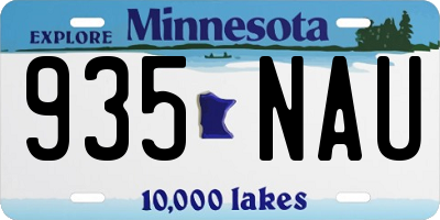 MN license plate 935NAU
