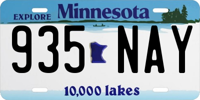 MN license plate 935NAY
