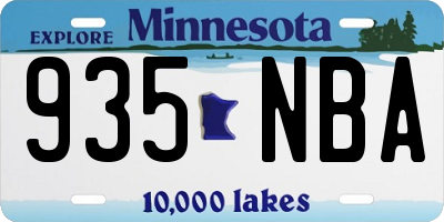 MN license plate 935NBA