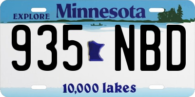 MN license plate 935NBD