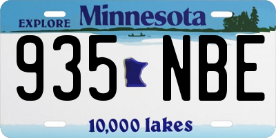 MN license plate 935NBE