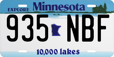 MN license plate 935NBF