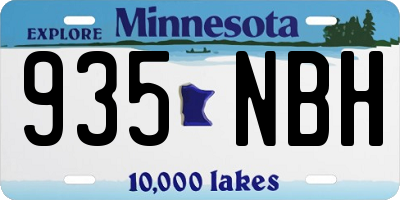 MN license plate 935NBH
