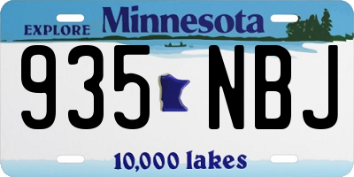 MN license plate 935NBJ