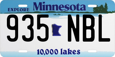 MN license plate 935NBL