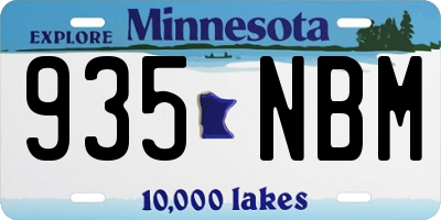 MN license plate 935NBM