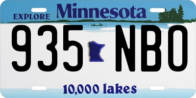 MN license plate 935NBO