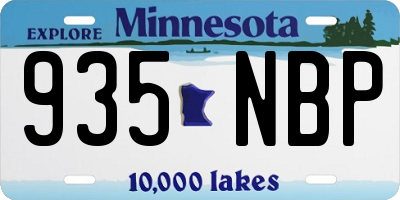MN license plate 935NBP