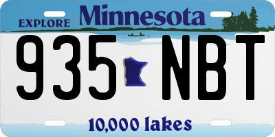 MN license plate 935NBT
