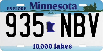MN license plate 935NBV