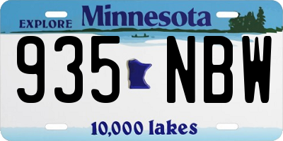 MN license plate 935NBW