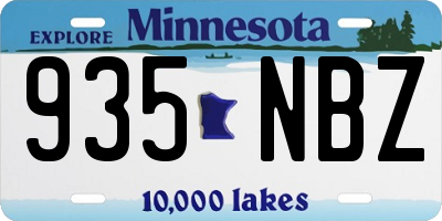 MN license plate 935NBZ