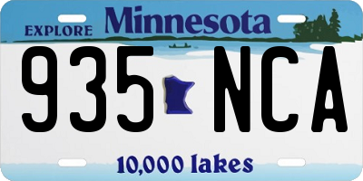 MN license plate 935NCA