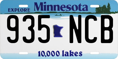 MN license plate 935NCB