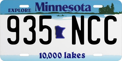 MN license plate 935NCC
