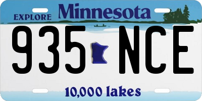 MN license plate 935NCE