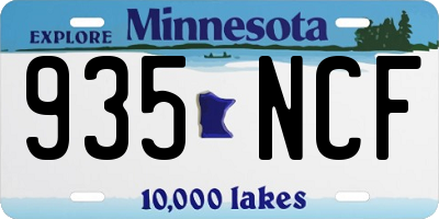 MN license plate 935NCF