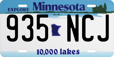 MN license plate 935NCJ