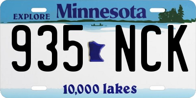 MN license plate 935NCK