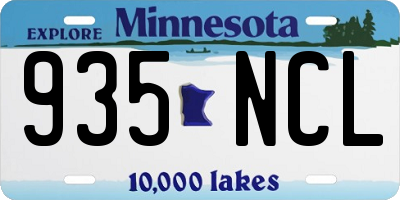 MN license plate 935NCL