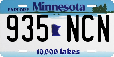 MN license plate 935NCN