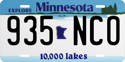 MN license plate 935NCO