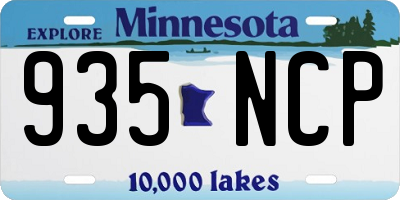 MN license plate 935NCP