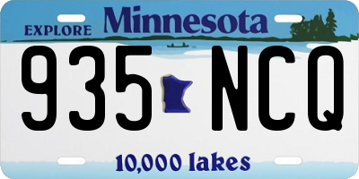 MN license plate 935NCQ