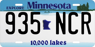 MN license plate 935NCR