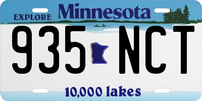 MN license plate 935NCT