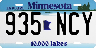 MN license plate 935NCY